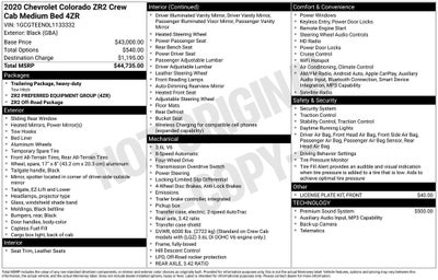 2020 Chevrolet Colorado ZR2