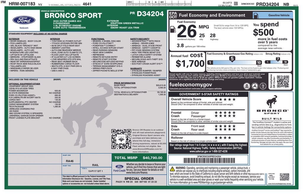 2023 Ford Bronco Sport Outer Banks