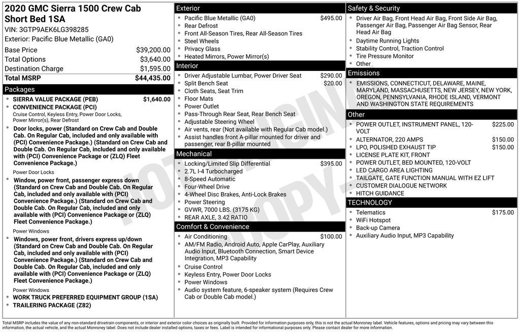 2020 GMC Sierra 1500 Base