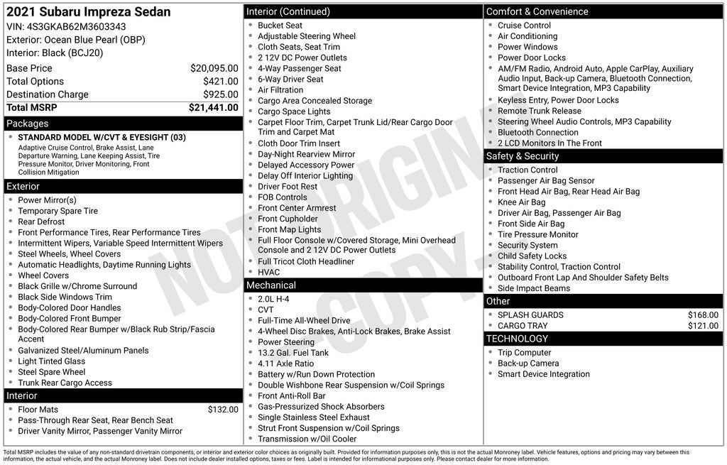 2021 Subaru Impreza Base