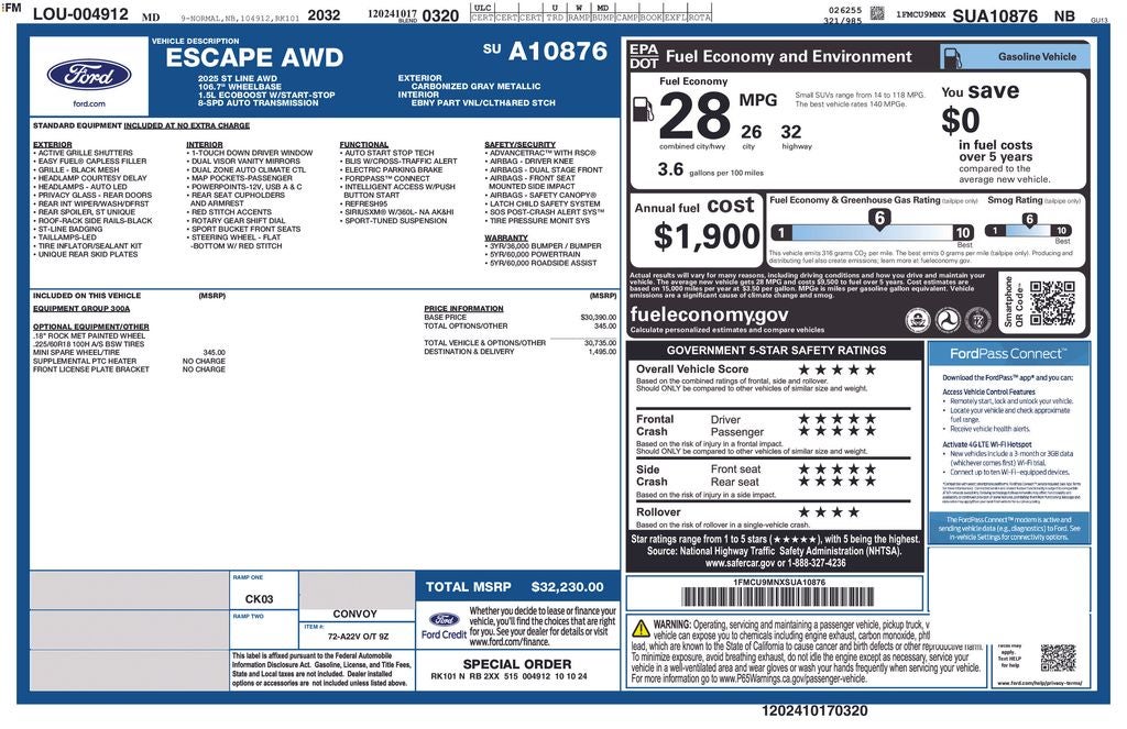 2025 Ford Escape ST-Line ST LINE