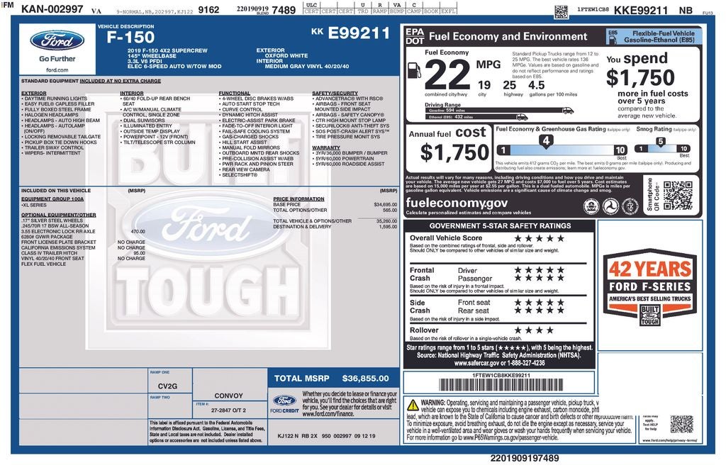 2019 Ford F-150 XL