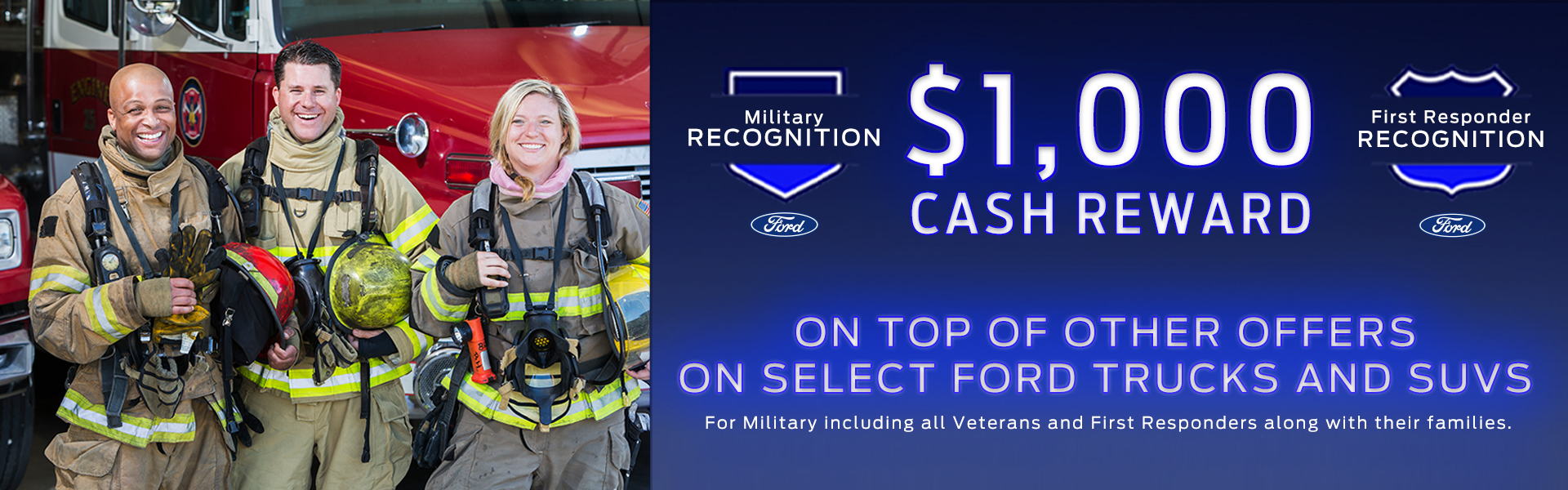 $1,000 Cas Reward For Military & First Responders